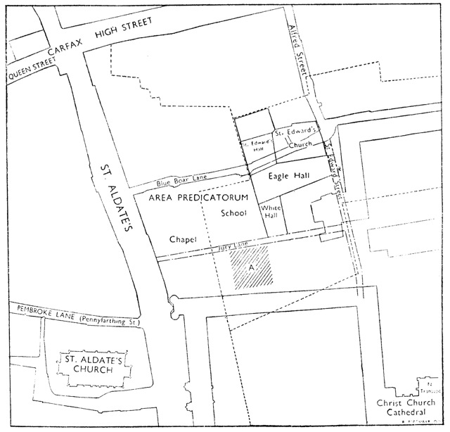 Fig. 9: Blackfriars first site (Hinnebusch 1950, p. 5)
